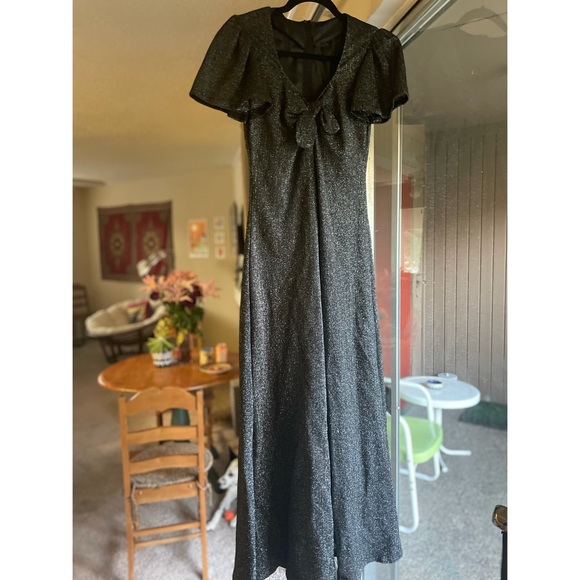 Vintage 80s Glitter Gown - Picture 3 of 7